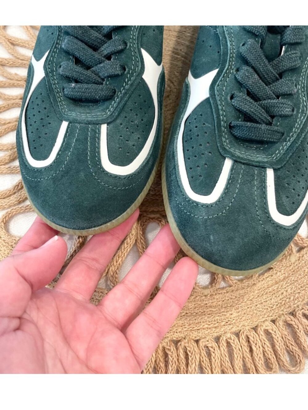 Alohas Tb.490 Rife Forest Green Leather Sneakers Size EU 40 Suede - Picture 6 of 9